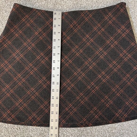 Princess Polly Skirt Womens 10 Gray Red Plaid A-Line Mini Side Zip Librariancore - Picture 9 of 9